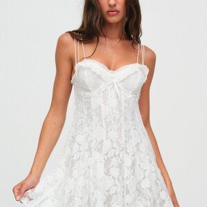 For Love & Lemons Kate Mini Dress Size SS / White